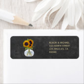 Étiquette Adresse rustique élégante de tournesol de tableau (En situation)