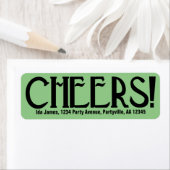 Étiquette Adresse Sage Art Deco Cheers (En situation)
