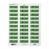 Étiquette Adresse Sage Art Deco Cheers (Feuille entière)