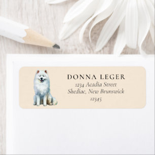 Étiquette Adresse Samoyed Dog