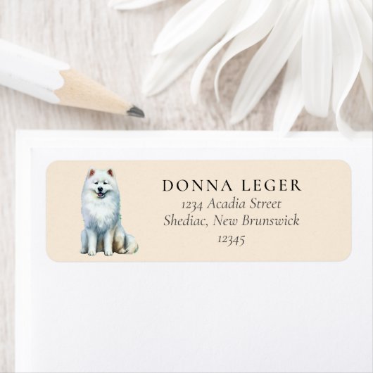 Étiquette Adresse Samoyed Dog (En situation)