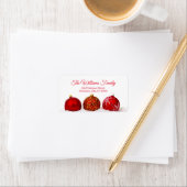 Étiquette Adresse simple Red Christmas Balls (En situation)