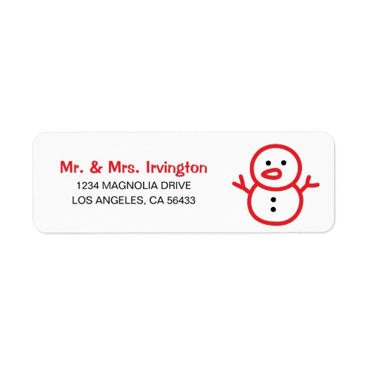 Étiquette Adresse Snowman (Devant)