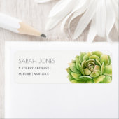 ÉTIQUETTE ADRESSE SUCCULENTE DE COULEUR D'EAU VERTE VIBRANTE (En situation)