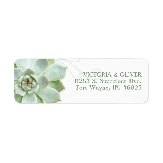 Étiquette Adresse succulente simple de mariage de cactus