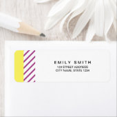 Étiquette Adresse tendance moderne Yellow and Purple Stripes (En situation)