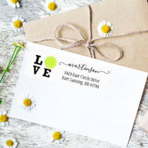 Étiquette Adresse unique Tennis Yellow Ball