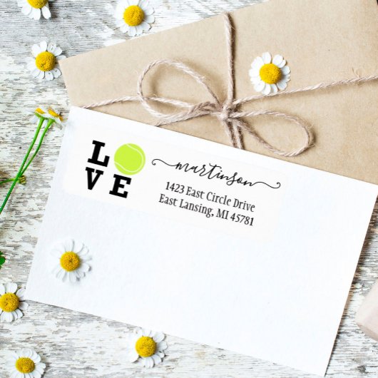 Étiquette Adresse unique Tennis Yellow Ball