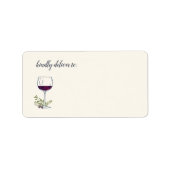 Étiquette Adresse Verre Vin (Devant)