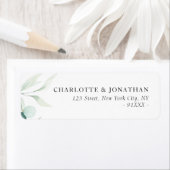 Étiquette adresse verte eucalyptus (En situation)