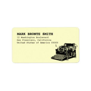 Étiquette Adresse vintage d'étiquette de machine à écrire