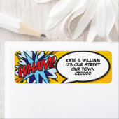 Étiquette Adresse WHAM Fun Retro Bande Dessinée Pop Art (En situation)