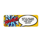Étiquette Adresse WHAM Fun Retro Bande Dessinée Pop Art (Devant)