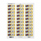 Étiquette Adresse WHAM Fun Retro Bande Dessinée Pop Art (Feuille entière)