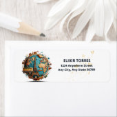 Étiquette Adventure Await Modern Globe Baby shower (En situation)