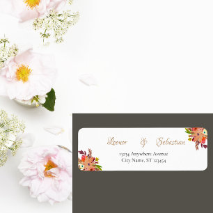 Étiquette Affaire Watercolor Bouquets Wedding