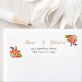 Étiquette Affaire Watercolor Bouquets Wedding (En situation)