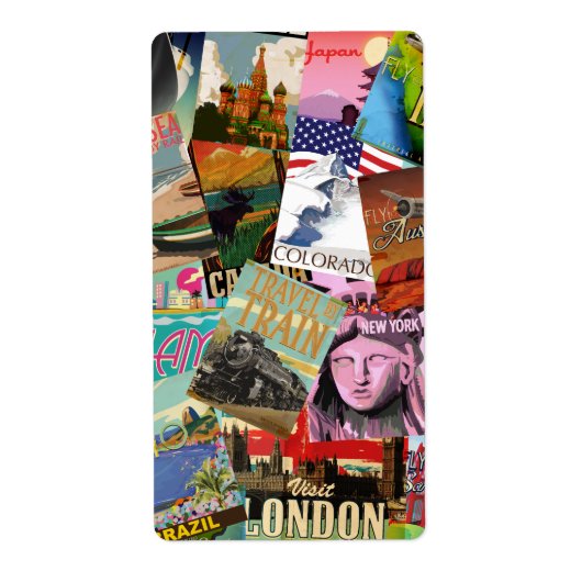 Étiquette Affiches Vintage voyage (Devant)