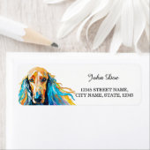 Étiquette Afghanistan Hound - Adresse de retour (En situation)