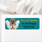 Étiquette African American Angel Christmas Return Adresse (En situation)