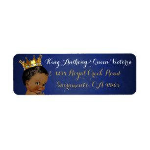 Étiquette African Prince Royal Blue & Gold Mailing Labels