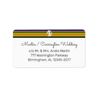 Étiquette Afrique Kente AK01 Stripes Adresse de retour Label