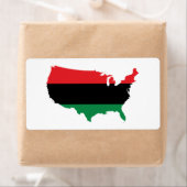 Étiquette Afro-Américain _ Couleurs rouge, noir et vert (En situation)