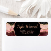 Étiquette Agate de séquences noir et rose (En situation)