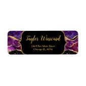 Étiquette Agate des séquences violet foncé et or (Devant)