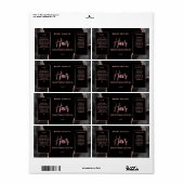 Étiquette Agate moderne Black Rose Gold Serre de cheveux Éti (Feuille entière)