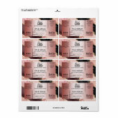 Étiquette Agate Rose Or avec Parties scintillant Face Hair H (Feuille entière)