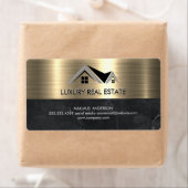Étiquette Agent immobilier | Affaires de marbre doré métalli (En situation)