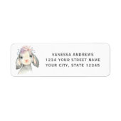 Étiquette Agneau de bébé mignon Personnalisé (Devant)