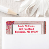 Étiquette Agréable violet rustique (En situation)