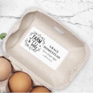 Étiquette Agritourisme à table OEuf de poulet carton
