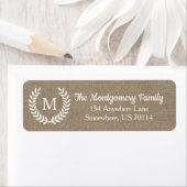 Étiquette Agritourisme rustique Laurels Faux Burlap (En situation)