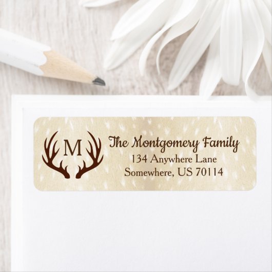 Étiquette Agritourisme rustique Pays Cerfs Antlers Fourrure  (En situation)