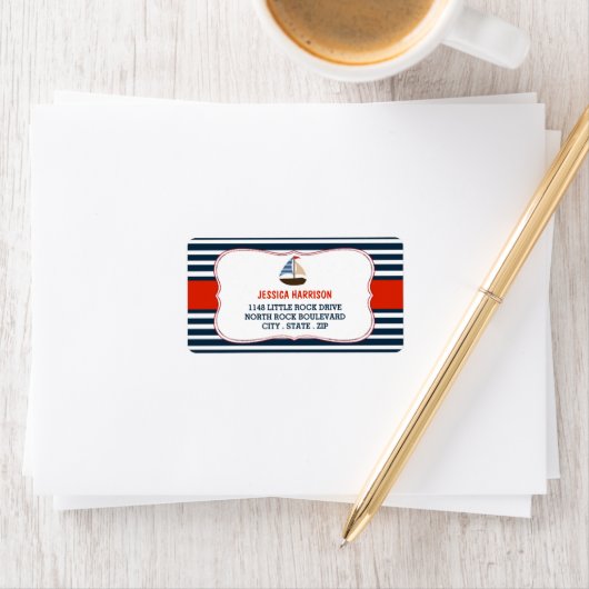 Étiquette Ahoy It's A Boy! Nautical Boat Baby Shower Labels (En situation)