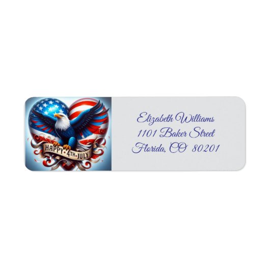 Étiquette Aigle et drapeau Amérique 🇺 🇸 (Devant)