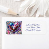 Étiquette Aigle et drapeau Amérique 🇺 🇸 (En situation)