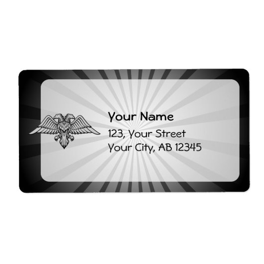 Étiquette Aigle gris à deux têtes (Devant)