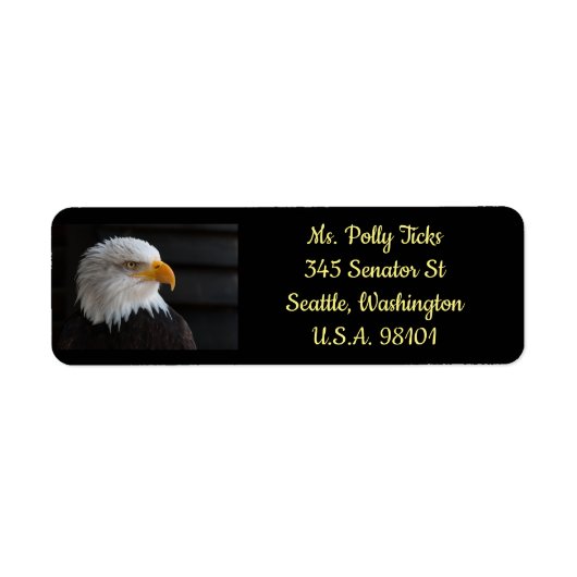 Étiquette Aigle Patriotique Bald Retourner l'adresse Étiquet (Devant)