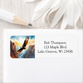 Étiquette Aigle survolant le canyon (En situation)