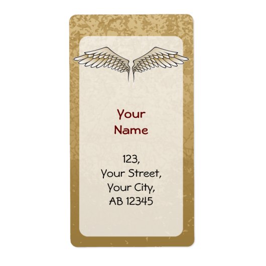 Étiquette Ailes beiges (Devant)