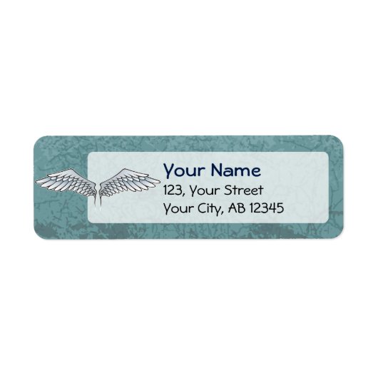 Étiquette ailes bleu-gris (Devant)