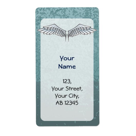 Étiquette ailes bleu-gris (Devant)