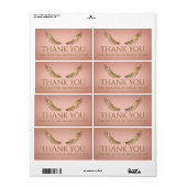 Étiquette Ailes de cils pailletées or Label Rose Vibrant (Feuille entière)