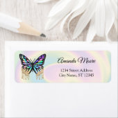 Étiquette Ailes de feuille holographe monarque papillon labe (En situation)