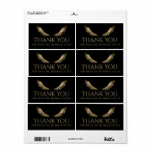 Étiquette Ailes en Or Blanc Label Noir (Feuille entière)