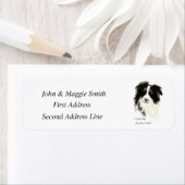 Étiquette Aimer ma frontière Collie Fun Citation Adresse per (En situation)